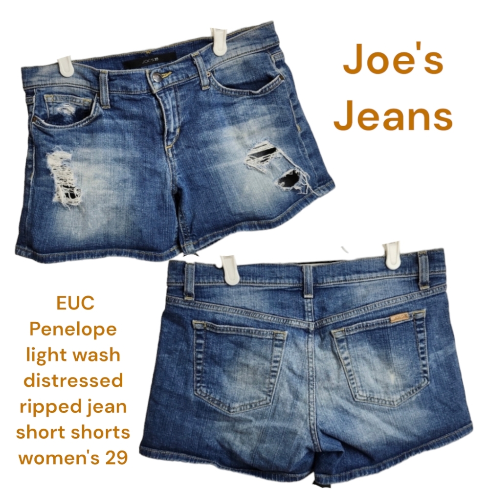 Joe's Jeans Women's Penelope OPZP4750 distressed Light Wash jean short shorts 29
